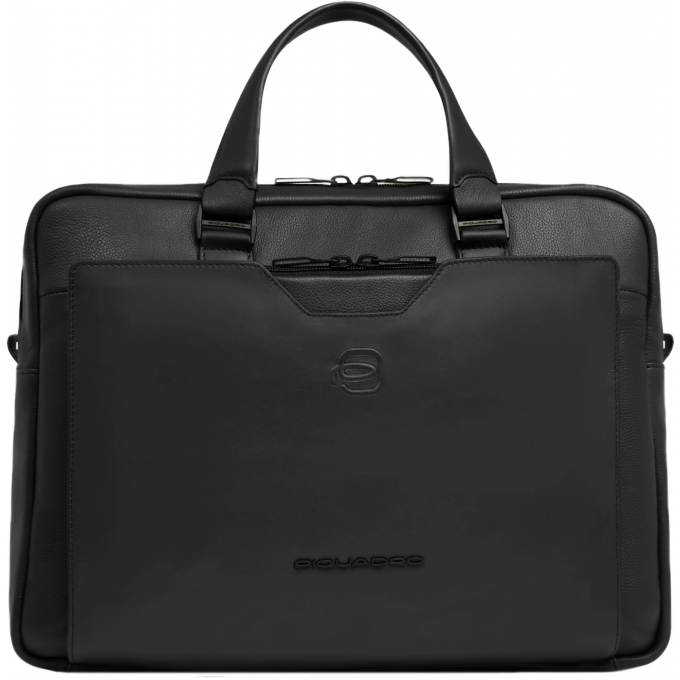 Деловая сумка мужская PIQUADRO AEL с отделением для ноутбука 14" черная натуральная кожа CA6920S142/N