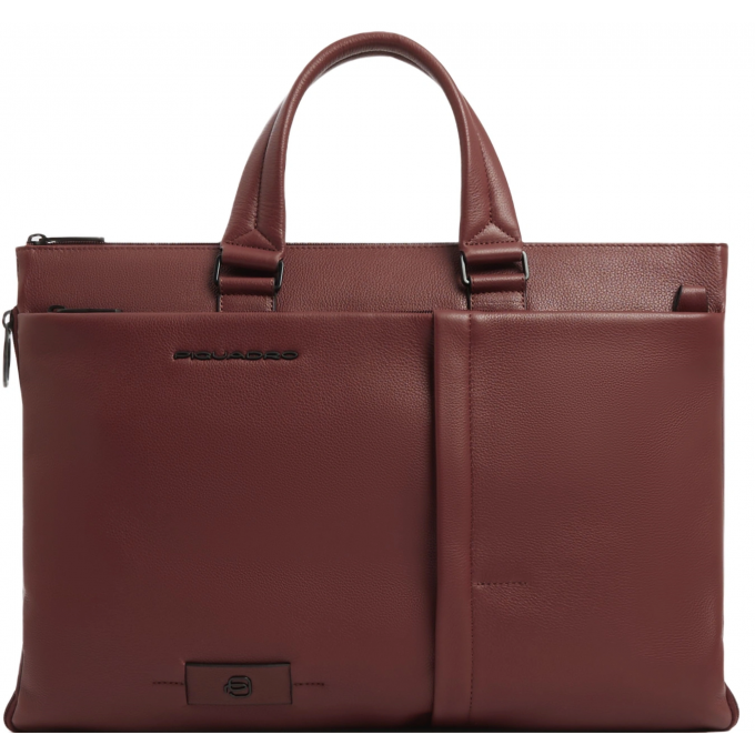 Деловая сумка мужская PIQUADRO RUSSEL с отделением для ноутбука 15.6" красное дерево натуральная кожа CA4021W137/CU