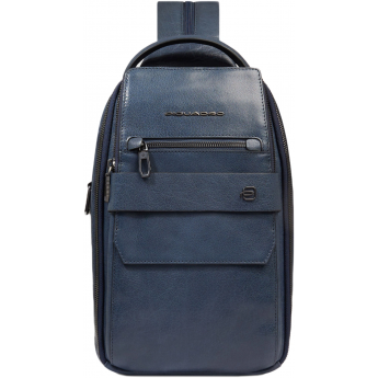 Рюкзак слинг мужской PIQUADRO SOLM CA7028S141/AV серо-голубой кожа