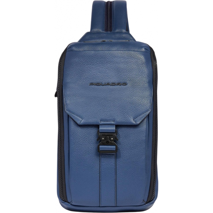 Рюкзак слинг мужской PIQUADRO THAN синий кожа CA6616S135/BLU
